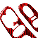 2 in 1 Car Carbon Fiber Door Control Panel Sticker Set B for Chevrolet Corvette C5 1998-2004, Left Drive(Red)