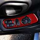 2 in 1 Car Carbon Fiber Door Control Panel Sticker Set B for Chevrolet Corvette C5 1998-2004, Left Drive(Red)