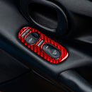 2 in 1 Car Carbon Fiber Door Control Panel Sticker Set B for Chevrolet Corvette C5 1998-2004, Left Drive(Red)