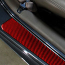 2 in 1 Car Carbon Fiber Threshold Sticker for Chevrolet Corvette C5 1998-2004, Left Drive(Red)
