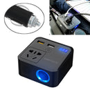 150W DC 12V-24V to AC 220V Car Multi-functional Sine Wave Power Inverter 2 USB Ports Charger Adapter (Black)