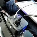 150W DC 12V-24V to AC 220V Car Multi-functional Sine Wave Power Inverter 2 USB Ports Charger Adapter (White)