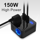 150W DC 12V-24V to AC 220V Car Multi-functional Sine Wave Power Inverter 2 USB Ports Charger Adapter (White)