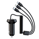 Universal Car 3 in 1 Quick Charger Dual Port USB Charger Power Outlet Adapter, Cable Length: 55cm