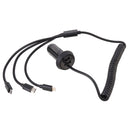 Universal Car 3 in 1 Quick Charger Dual Port USB Charger Power Outlet Adapter, Cable Length: 55cm