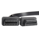 2 in 1 16PIN Car Straight Head OBD Diagnostic Extended Cable OBD2 Cable