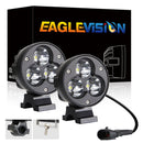 2 PCS 4 inch 25W 6000K 3000LM DC12-30V Motorcycles / Car / Ship LED Spotlight A Column Lights, 3LEDs