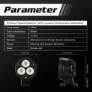 2 PCS 4 inch 25W 6000K 3000LM DC12-30V Motorcycles / Car / Ship LED Spotlight A Column Lights, 3LEDs