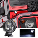 2 PCS 4 inch 25W 6000K 3000LM DC12-30V Motorcycles / Car / Ship LED Spotlight A Column Lights, 3LEDs