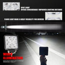 2 PCS 4 inch Square 2-line X-shape DC10-30V / 15W / 6000K / 1050LM Car Headlights Projector Lens Work Light