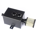 Universal Racing Aluminum Alloy Oil Catch Can with Air Filter Breather Tank, Capacity: 2L (Black)