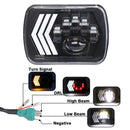 2 PCS 5X7 inch Car Modified Red Background LED Square Headlamp for Jeep Wrangler