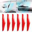 6 PCS Universal Car Screaming Bumper Door + Rearview Mirror Anti-collision Strip Protection Guards Plastic Trims Stickers(Red)