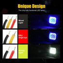 2 PCS Car 4 inch Square Spotlight Work Light with Angel Eyes (Blue Light)