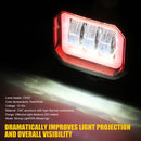 2 PCS Car 4 inch Square Spotlight Work Light with Angel Eyes (Red Light)