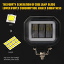2 PCS Car 4 inch Square Spotlight Work Light with Angel Eyes (White Light)