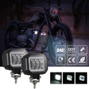 2 PCS Car 4 inch Square Spotlight Work Light with Angel Eyes (White Light)