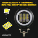 2 PCS Car 4 inch Round Spotlight Work Light with Angel Eyes (Blue Light)