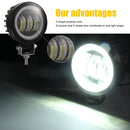 2 PCS Car 4 inch Round Spotlight Work Light with Angel Eyes (White Light)