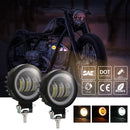 2 PCS Car 4 inch Round Spotlight Work Light with Angel Eyes (Yellow Light)