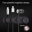 Car Carbon Fiber Magnetic Clamp Cable Storage Box Creative Desktop Hub Organizer