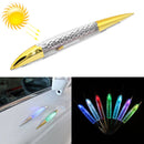 Car Solar Shark Gill Warning Lights Car Door Anti-collision Rear-end Collision LED Dlashing Lamp, Mode: Constant Bright + Flashing (Gold)