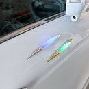 Car Solar Shark Gill Warning Lights Car Door Anti-collision Rear-end Collision LED Dlashing Lamp, Mode: Constant Bright + Flashing (Silver)