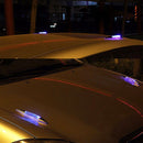 Car Solar Shark Gill Warning Lights Car Door Anti-collision Rear-end Collision LED Dlashing Lamp, Mode: Constant Bright + Flashing (Silver)