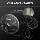 EagleVision DC9-30V 35W 6000K 4000LM 5.75 inch Round Motorcycle 6LEDs Headlight for Harley-Davidson