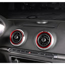4 PCS Car Metal Air Outlet Decorative Outside Ring for Audi A3 / S3 / Q2L (Red)