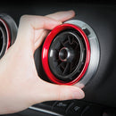 4 PCS Car Metal Air Outlet Decorative Outside Ring for Audi A3 / S3 / Q2L (Red)