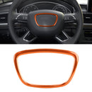Car Auto Steering Wheel Ring Cover Trim Sticker Decoration for Audi (Orange)