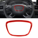Car Auto Steering Wheel Ring Cover Trim Sticker Decoration for Audi (Red)
