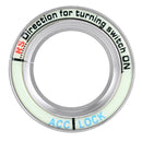 For Ford Fluorescent Aluminum Alloy Ignition Key Ring, Inside Diameter: 3.2cm (Silver)