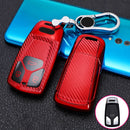 For Audi Smart 3-button 2018 Car TPU Key Protective Cover Key Case with Key Ring (Red)