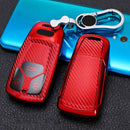 For Audi Smart 3-button 2018 Car TPU Key Protective Cover Key Case with Key Ring (Red)
