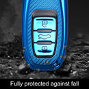 For Audi Smart 3-button C Version Car TPU Key Protective Cover Key Case with Key Ring (Red)