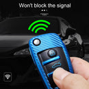 For Audi Folding 3-button Car TPU Key Protective Cover Key Case with Key Ring (Green)