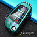 For Audi Folding 3-button Car TPU Key Protective Cover Key Case with Key Ring (Silver)