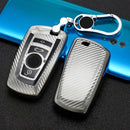 For BMW Square 4-button A Version Car TPU Key Protective Cover Key Case with Key Ring (Silver)