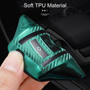 For BMW Square 4-button A Version Car TPU Key Protective Cover Key Case with Key Ring (Green)