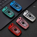For BMW Square 4-button A Version Car TPU Key Protective Cover Key Case with Key Ring (Green)