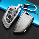 For BMW Blade 4-button A Version Car TPU Key Protective Cover Key Case with Key Ring (Silver)
