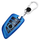 For BMW Blade 4-button A Version Car TPU Key Protective Cover Key Case with Key Ring (Silver)