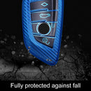 For BMW Blade 4-button A Version Car TPU Key Protective Cover Key Case with Key Ring (Red)