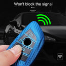 For BMW Blade 4-button A Version Car TPU Key Protective Cover Key Case with Key Ring (Red)