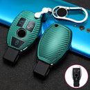 For Mercedes-Benz C-Class 3-button B Version Car TPU Key Protective Cover Key Case with Key Ring (Green)