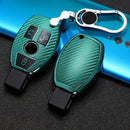 For Mercedes-Benz C-Class 3-button B Version Car TPU Key Protective Cover Key Case with Key Ring (Green)