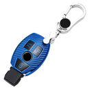 For Mercedes-Benz C-Class 3-button B Version Car TPU Key Protective Cover Key Case with Key Ring (Blue)
