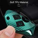 For Mercedes-Benz C-Class 3-button B Version Car TPU Key Protective Cover Key Case with Key Ring (Blue)
